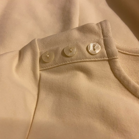 Spartina 449 Brooke Knit Top Shirt Cream Peru French Terry Cotton Small Boatneck - Picture 6 of 8